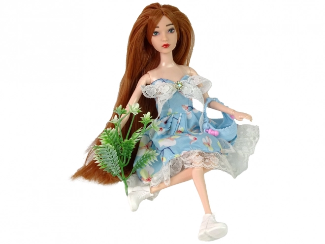 Springtime Emily Doll with Red Hair and Flowers