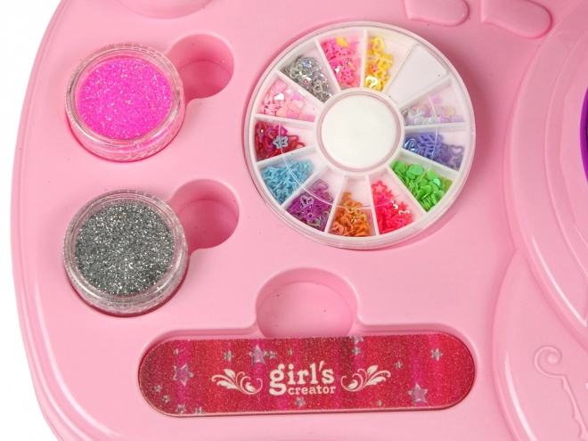 Nail Art Set with Lamp and Stickers for Kids