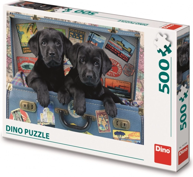 Dino Puzzle Puppies in Suitcase 500 Pieces