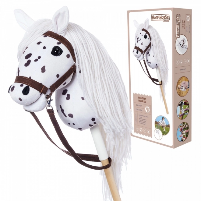 Hobby Horse Stick from HOPPIHORSE Sport Edition in White Leopard Color