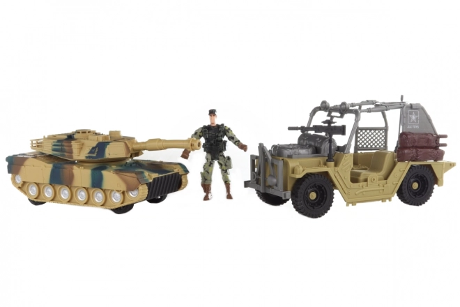 Military Set with Battery-Operated Tank