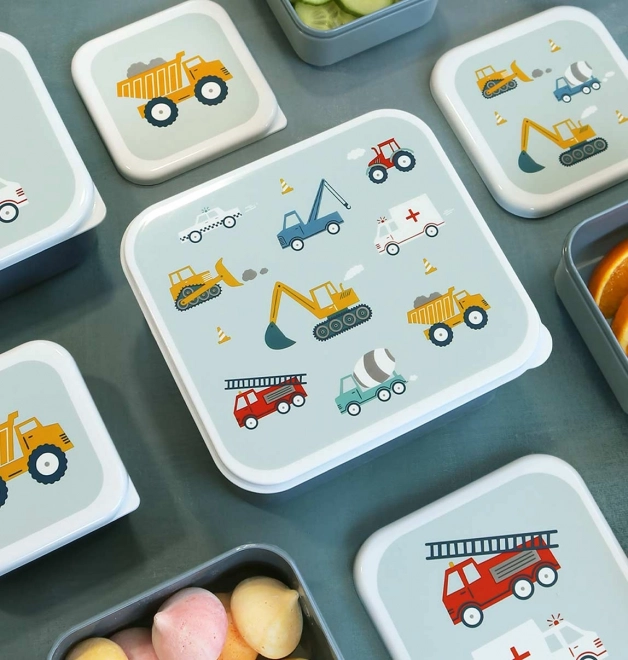 A Little Lovely Company Lunch Box Set - Vehicles