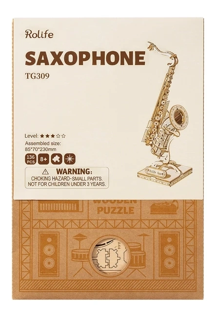 Wooden 3D Puzzle Saxophone