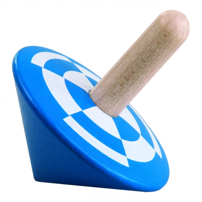 Blue Wooden Spinning Top