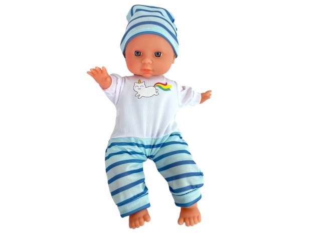 Baby doll blue striped pajamas 30 cm