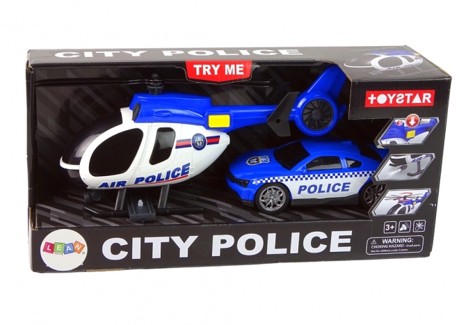 Police Helicopter and Car Play Set with Sound