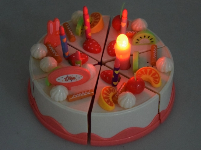 Large Birthday Cake Set with Velcro for Slicing