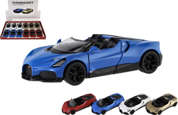 metal car model Kinsmart Bugatti Mistral 13 cm with pull-back and opening doors