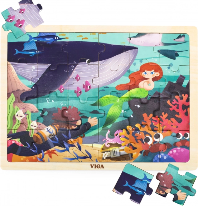 VIGA Wooden Puzzle – Secrets of the Sea, 24 pieces