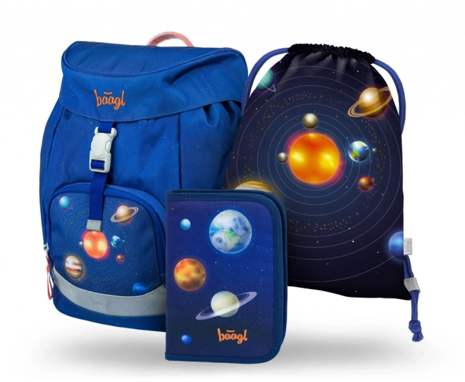 Baagl School Backpack Set - Airy Planets