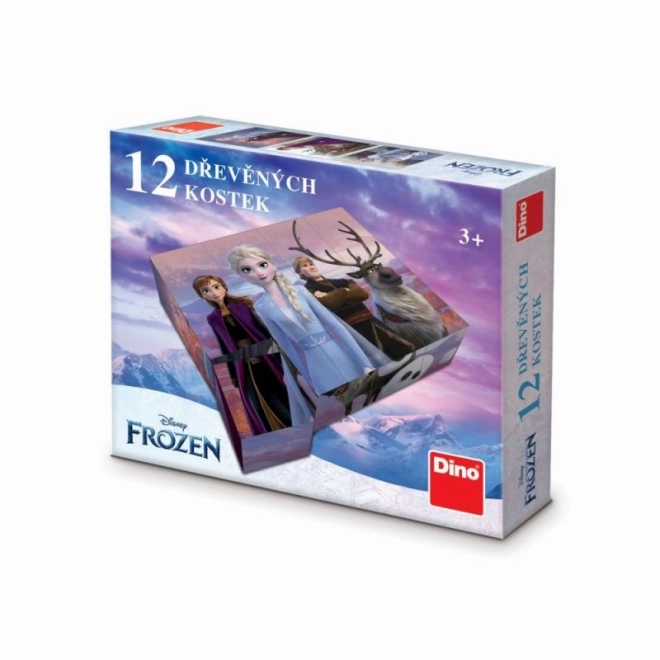 Wooden Cubes Frozen Theme 12 Pieces in Box