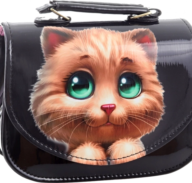 Shoulder Bag with Cat Motif