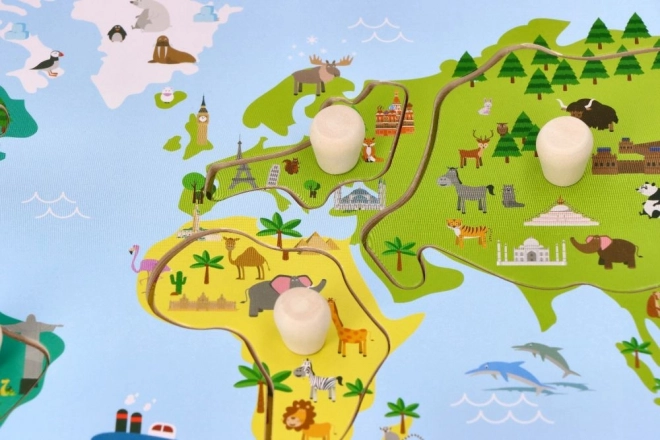 World Map Puzzle with Handles