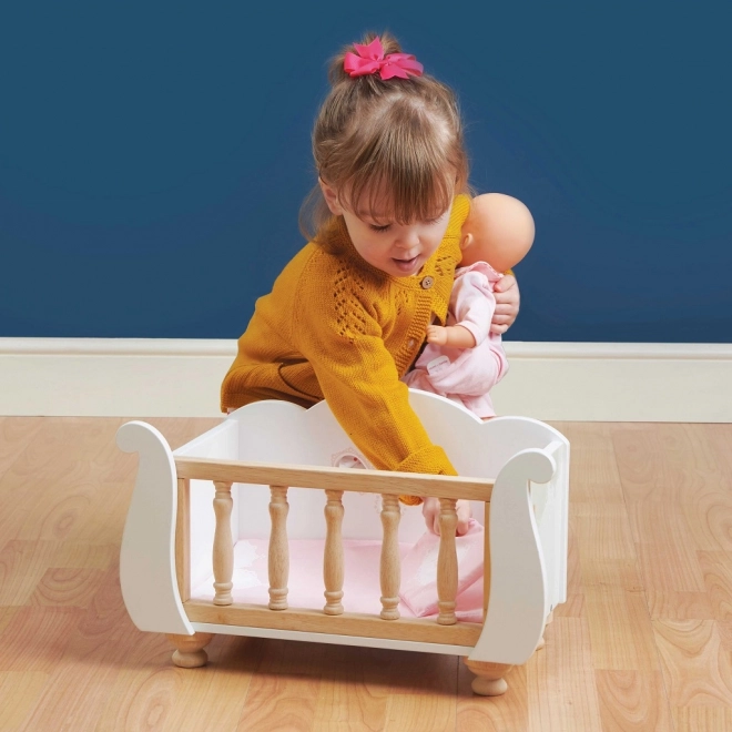 Wooden Doll Cradle Sleigh