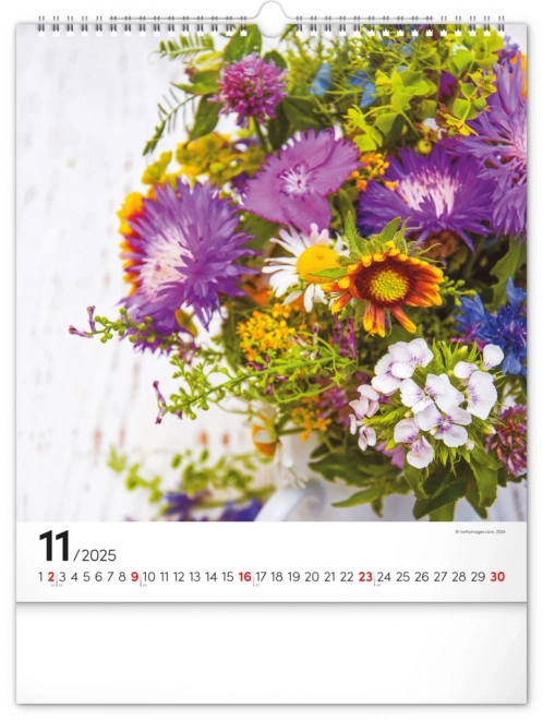 Wall Calendar Flowers 2025