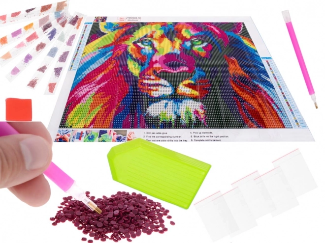 Diamond Painting Mosaic Set 5D Lion