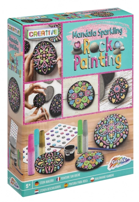 Painting on Glittery Mandala Pebbles