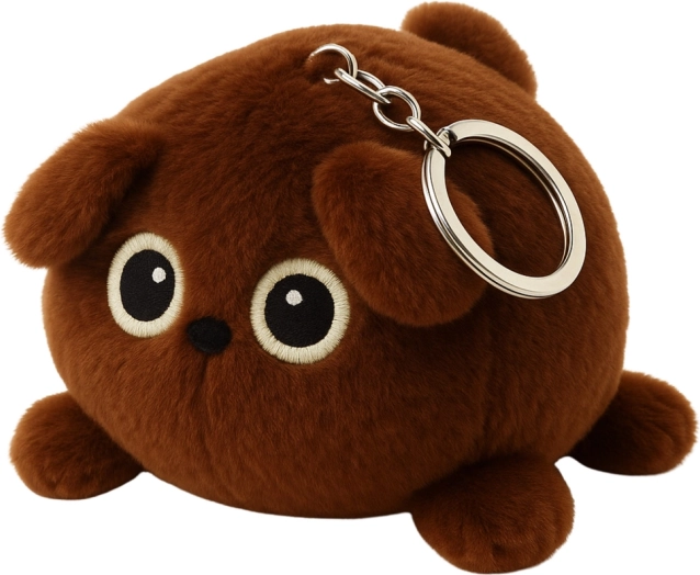 Portachiavi peluche orsacchiotto marrone 9 cm