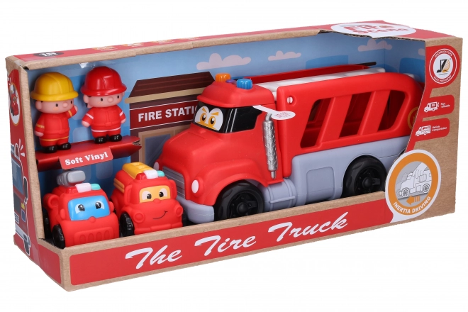 Fire Truck and Effects Set with 4 Vehicles