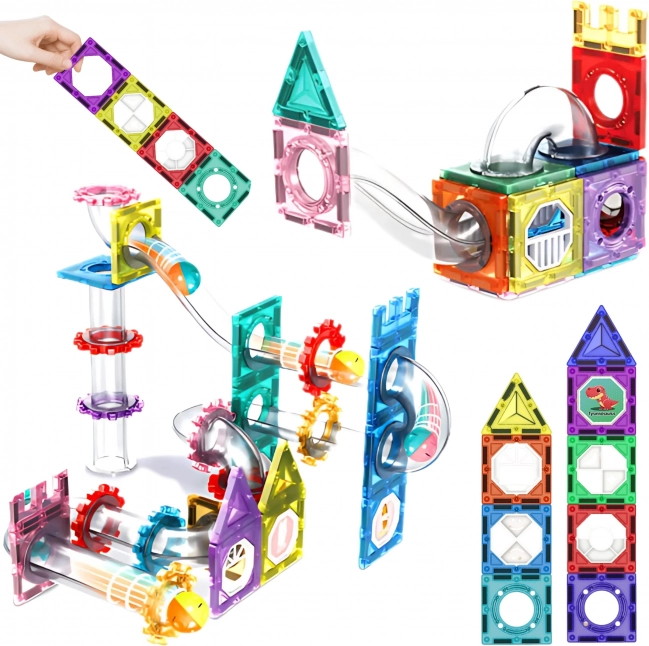 Magnetic Building Set 3D – Marble Run 126 pcs by WOOPIE