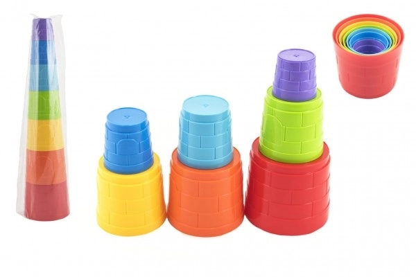 Stacking Pyramid Toy - Colorful Plastic with 7 Pieces