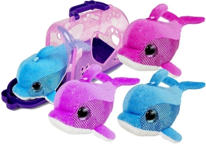 Small Dolphin Plush Toy with Carrier