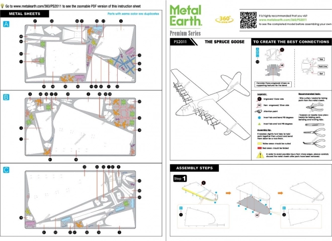 Metal Earth 3D Puzzle Premium Series: Spruce Goose Airplane