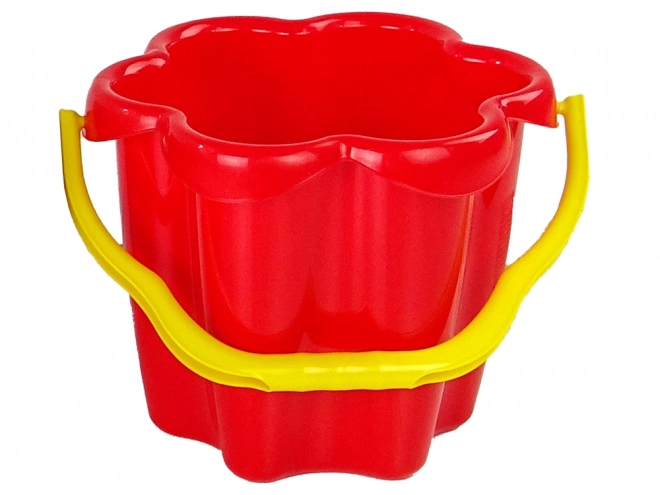 Pink Flower Shaped Sand Bucket – Red