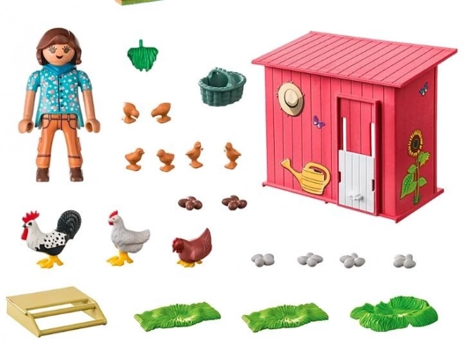 Farm Animals Set with Chickens and Chicks