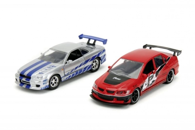 Fast and Furious Twin Pack 2006 Mitsubishi Lancer Evo IX & Brian's 2002 Nissan Skyline GTR R34