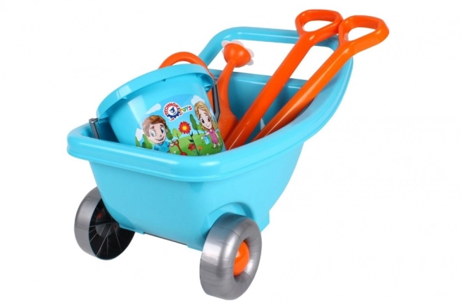 Blue Garden Wheelbarrow Set for Kids