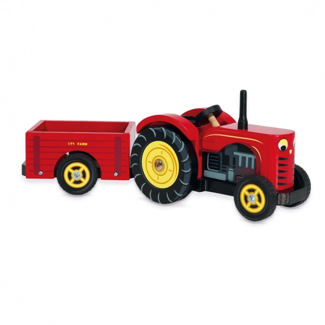 Red Tractor with Trailer by Le Toy Van