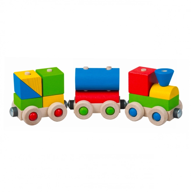 Cheerful Wooden Train Set