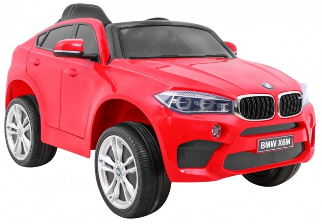 BMW X6M Electric Children's Car Red + Remote Control + EVA + Slow Start + Audio Panel + LED Indicator