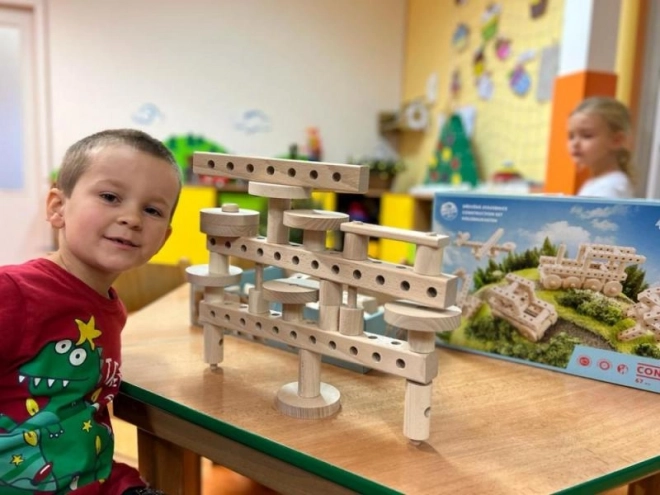 Wooden Building Set for Cars and Animals