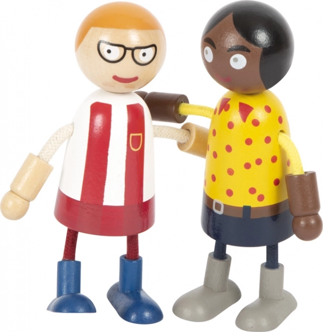 Wooden Flexible Family Dolls with Child