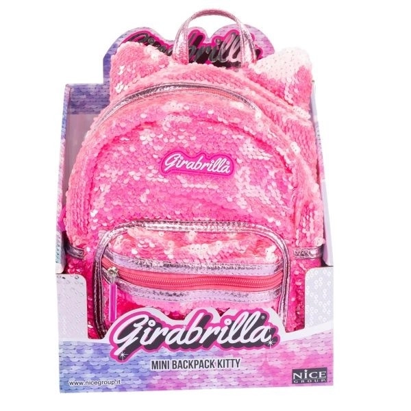 Girabrilla Sequined Pink Cat Backpack