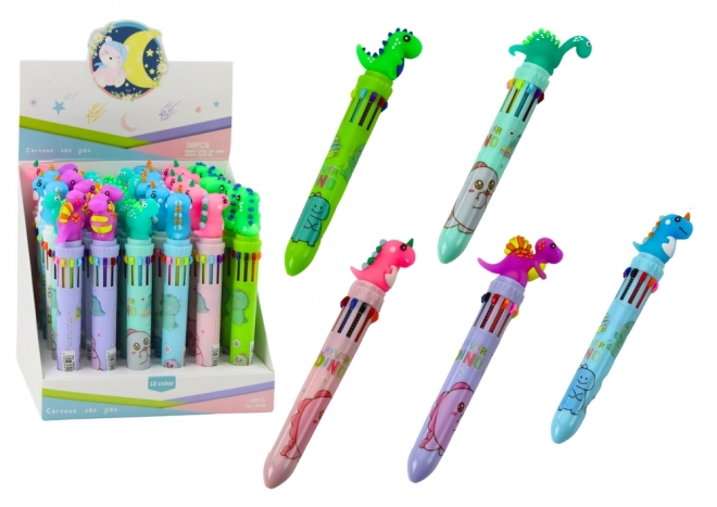 Multicolor Dinosaur Pen - Automatic 10 Colors Mix