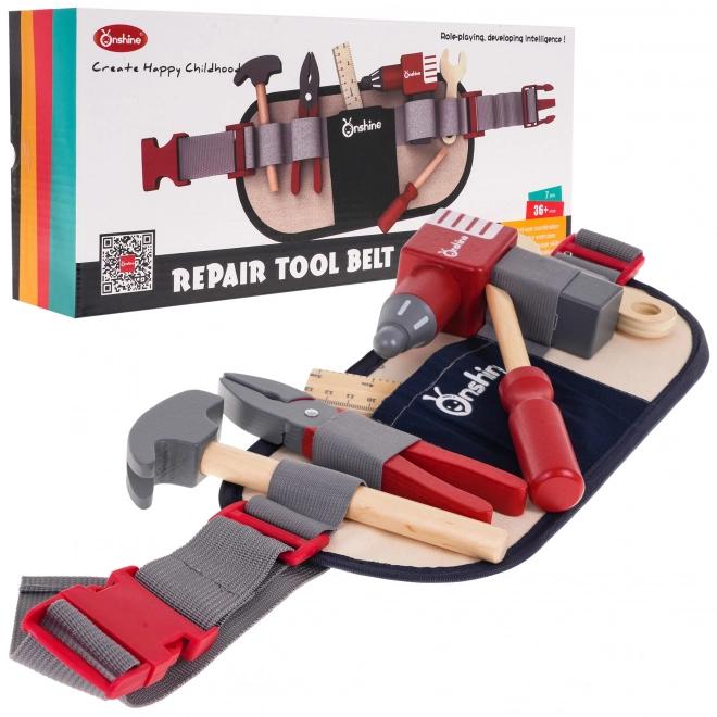 Wooden Tool Set with Adjustable Belt for Kids