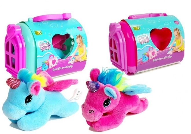 Unicorn Soft Toy with Carrier