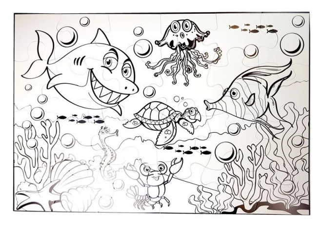 Colorable Water World Puzzle for Kids