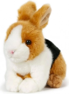 plush bunny brown-black-white 15 × 17 cm