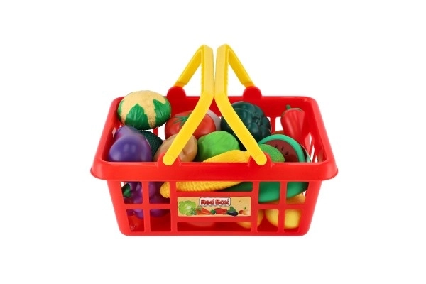 Shopping Basket with Assorted Fruits and Vegetables for Kids