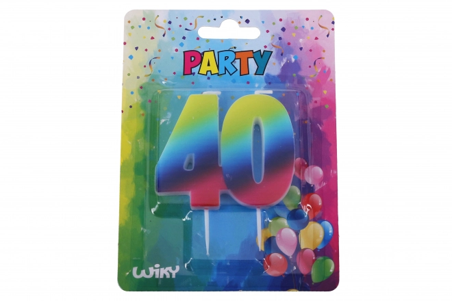 Rainbow Party Candle Number 40