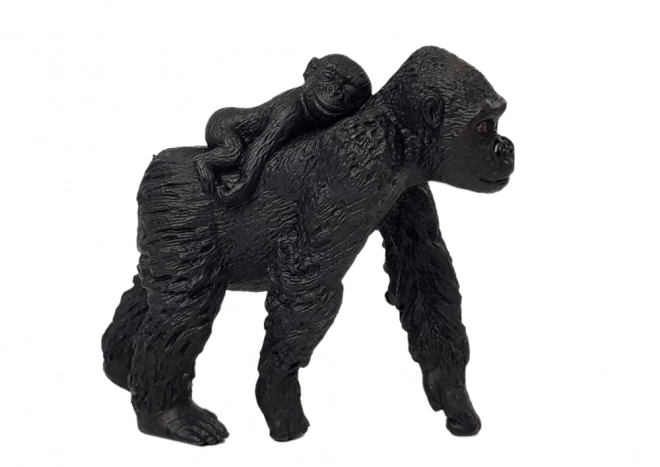 Gorilla With Baby Animal Figurine Set