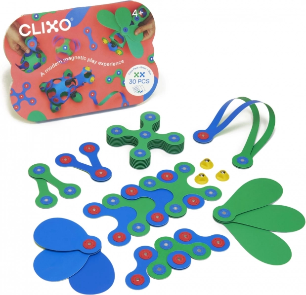 Clixo magnetické stavebnice Crew pack zeleno-modré