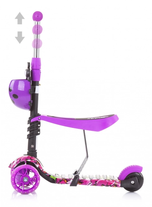 Chipolino Scooter with Parent Handle Kiddy Evo 3-in-1 Ocean – Purple Graffiti