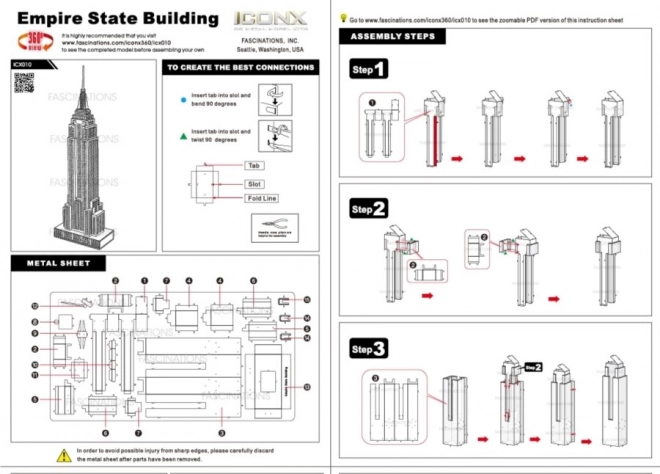 3D metalen model Empire State Building METAL EARTH