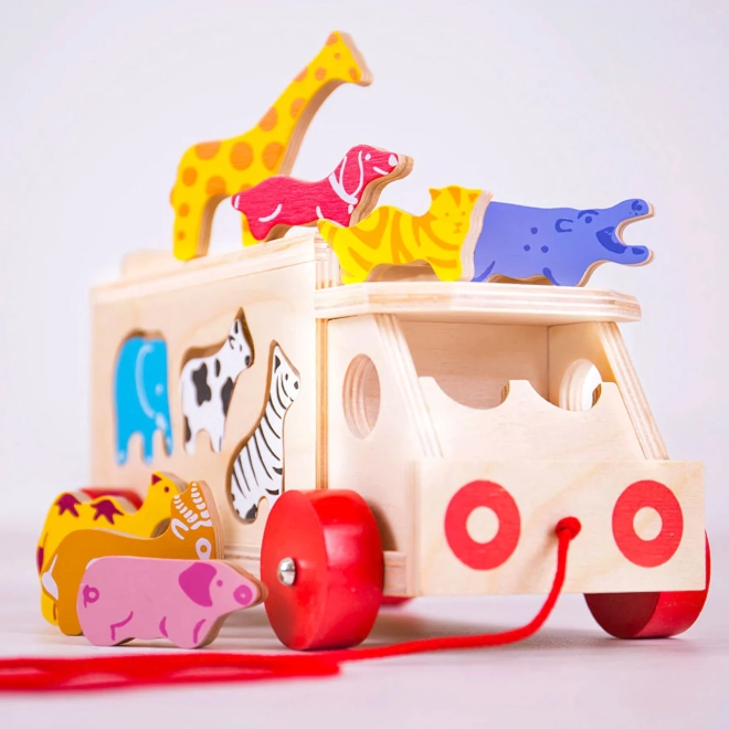 Bigjigs Wooden Animal Shape Sorter Truck