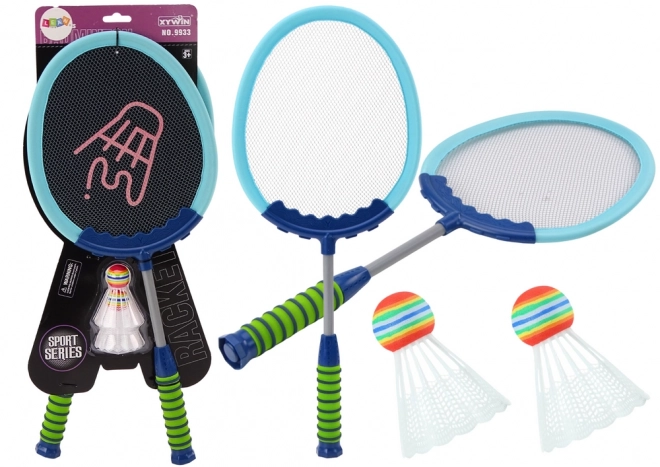 Badminton Racket Set with Shuttlecocks - Blue